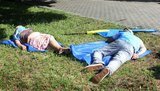 Изнурительная борьба с фашизмом: "регионалы" легли спать прямо на флаги. ФОТО