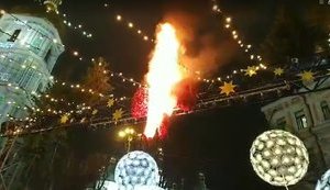 Під час відкриття головної ялинки України сталася пожежа. ВIДЕО