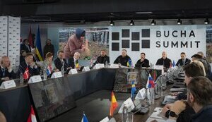 Володимир Зеленський на саміті в Бучі