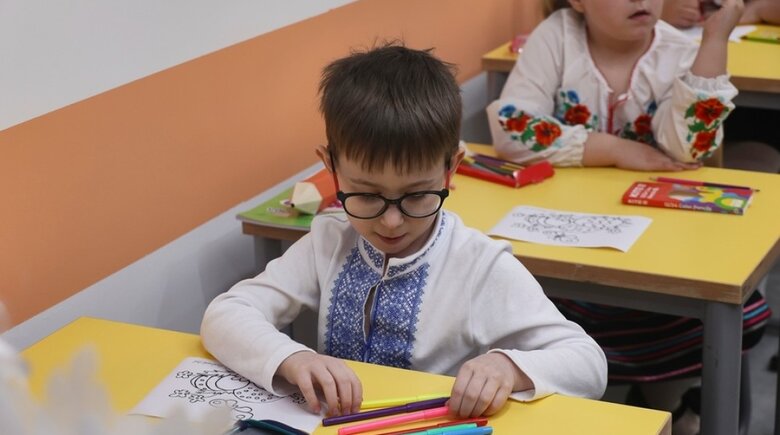An underground school in Kharkiv
