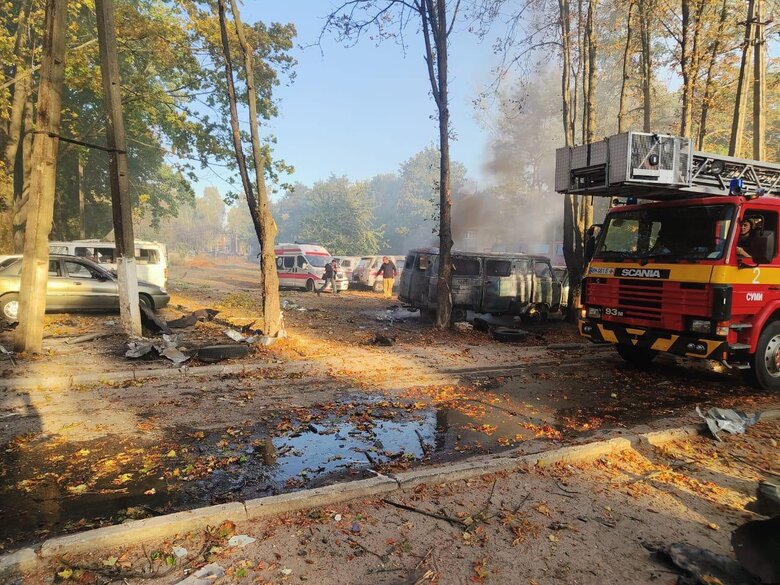 лікарня в Сумах після удару Шахедів