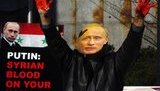 “Путин, сирийская кровь на твоих руках!”: премьера обвинили в убийствах. ФОТОрепортаж