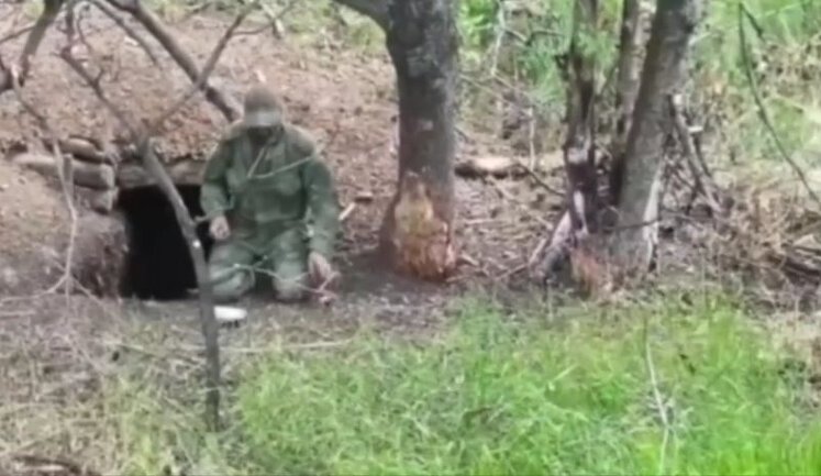 Occupier ended his life by deliberately lying down on anti-personnel mine near his dugout. VIDEO