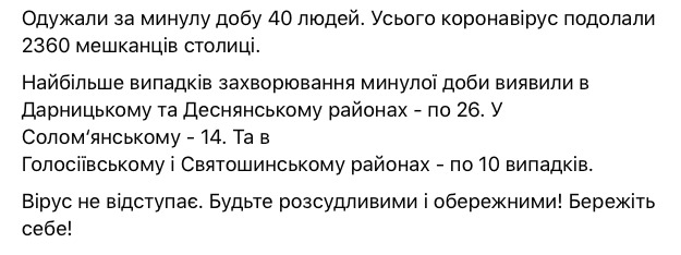 В Киеве за сутки зафиксировали 108 новых случаев COVID-19, - Кличко 03