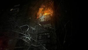 Атака РФ на девятиэтажку в Кривом Роге: пожар потушили, пострадавших нет. ФОТО