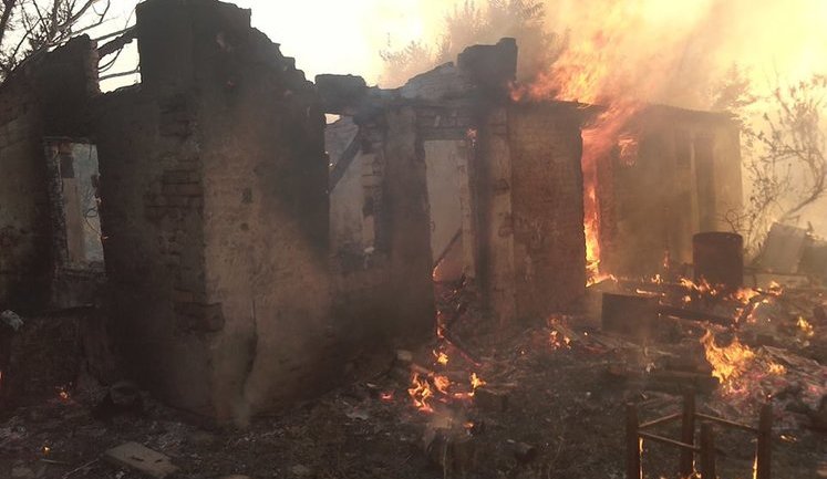 Several civilian homes burnt down in Zaitseve shelling, - JCCC. PHOTOS