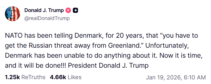 Трамп згадав про російську загрозу в Гренландії: що відомо?