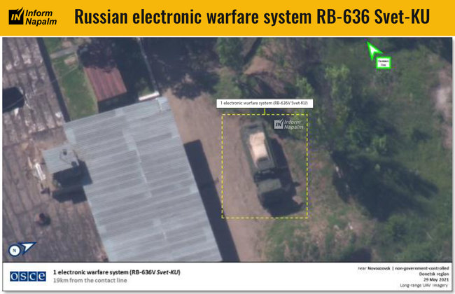 СММ ОБСЕ зафиксировала российский комплекс СБ-636 Свет-КУ в оккупированном Новоазовске 01