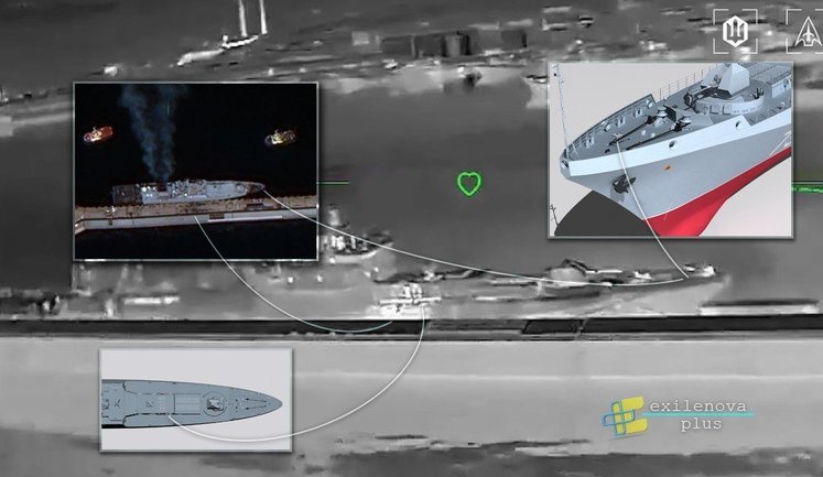 Frigate Admiral Makarov was damaged twice during attack on Novorossiysk. SATELLITE IMAGES