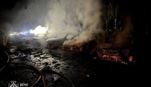 Russian attack on Kyiv: warehouse and cars were on fire, boarding school was damaged. PHOTOS