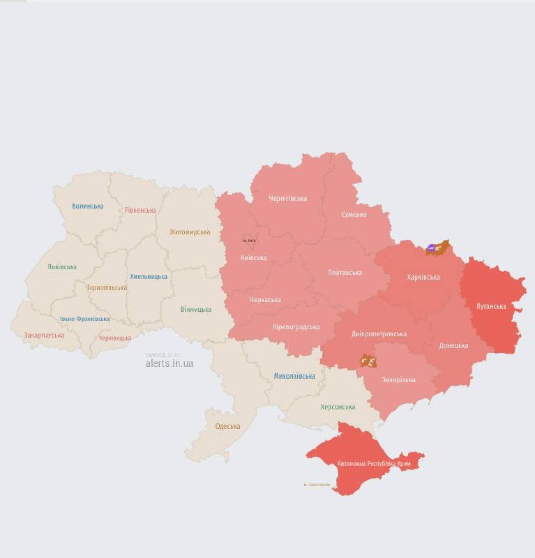 мапа тривог