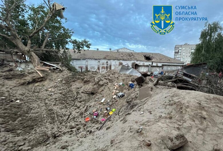 Наслідки авіаудару по Охтирці на Сумщині 13 вересня 2024 року