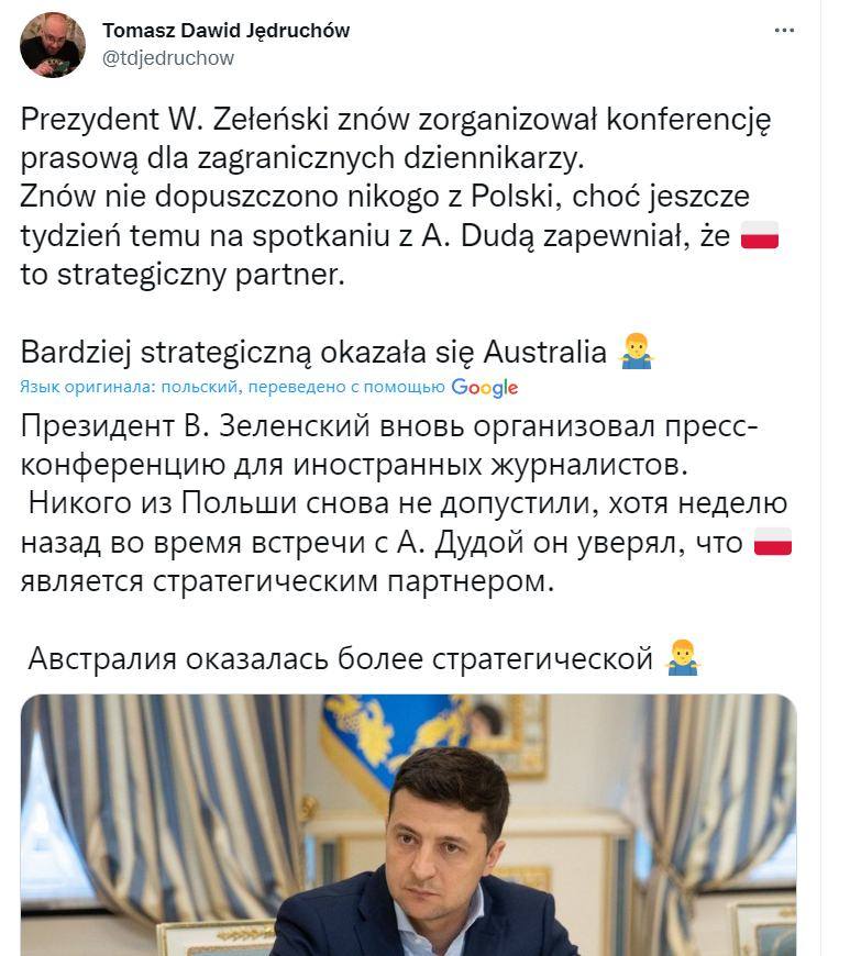 Польских журналистов не пригласили на пресс-конференцию Зеленского 01