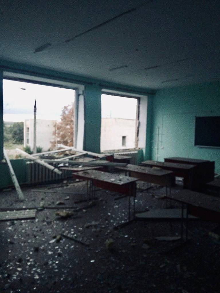 Russians hit village gymnasium in Zaporizhzhia region 01
