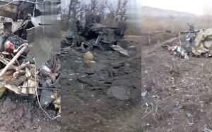 Russian APC with infantry is finished off