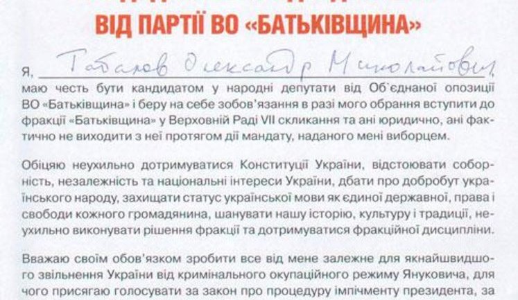 Batkivschyna Demands Surrender of Two Deputy Mandates