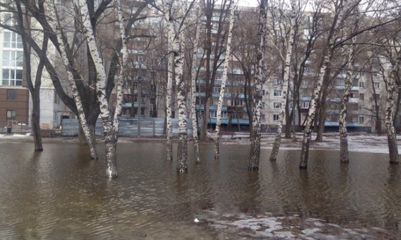 У Запоріжжі через різке потепління підтопило парки і сквери 01 У Запоріжжі через різке потепління підтопило парки і сквери 01
