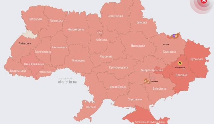 Повітряну тривогу оголошували по всій Україні через зліт ворожого МіГ-31К (оновлено)