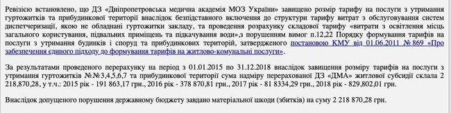 Днепропетровская медакадемия завышала стоимость содержания студенческих общежитий - ущерб составляет 2 млн грн 01