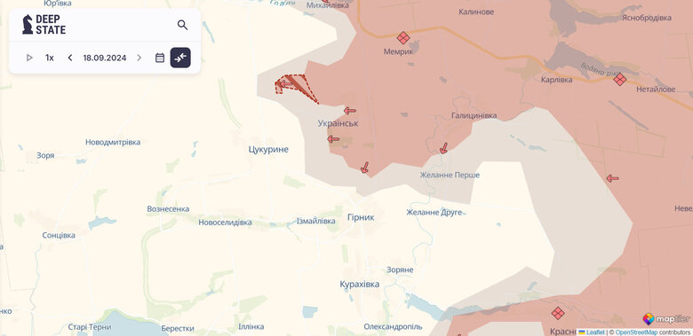 Росіяни просунулись біля Українська на Донеччині та Обухівки в Курській обалсті, - DeepState. КАРТА