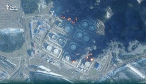 Consequences of strike on Primorsk oil terminal in Leningrad Oblast of Russian Federation SATELLITE IMAGES