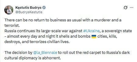 Будріс про участь РФ у Венеційській бієнале