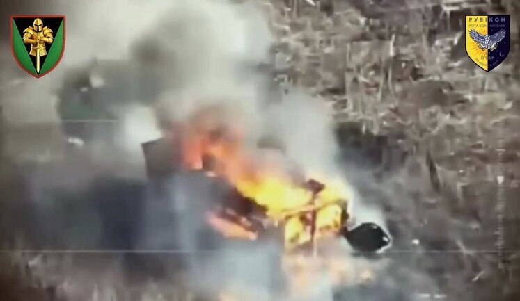 Detonation of ammunition of enemy APC-2 in direction of Bakhmut. VIDEO