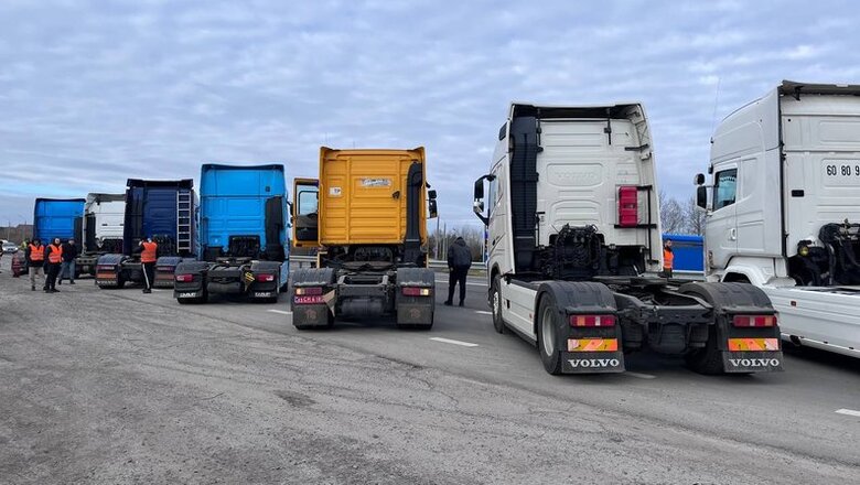 Українські перевізники на кордоні з Польщею