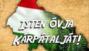 Transcarpathian deputy from pro-Orban KMKS party depicted Transcarpathia in colors of Hungarian flag. PHOTO