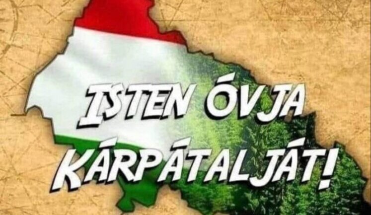 Transcarpathian deputy from pro-Orban KMKS party depicted Transcarpathia in colors of Hungarian flag. PHOTO