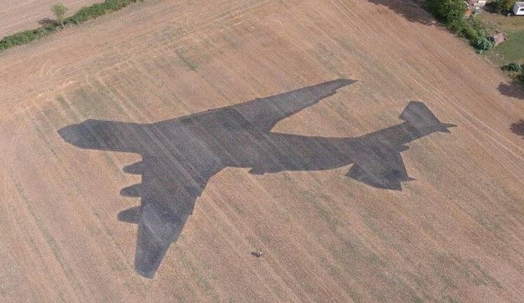 On the field in Denmark, they made an 80-meter "shadow" of the Ukrainian "Mriya". VIDEO&PHOTOS