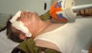 Допрос грузинами пленного - раненого полковника российских ВВС Игоря Зинова. ВИДЕО.