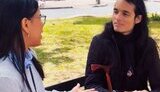 Venezuelan Isamar teaches her friends Ukrainian