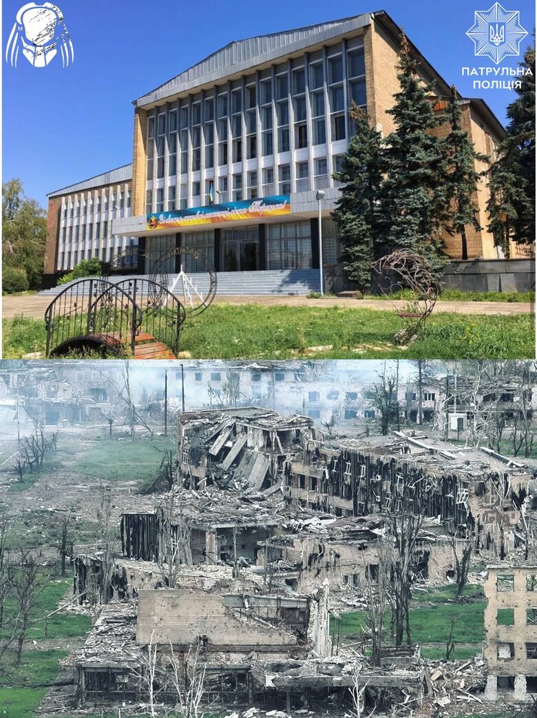 Toretsk before and after the battles with Russian occupiers