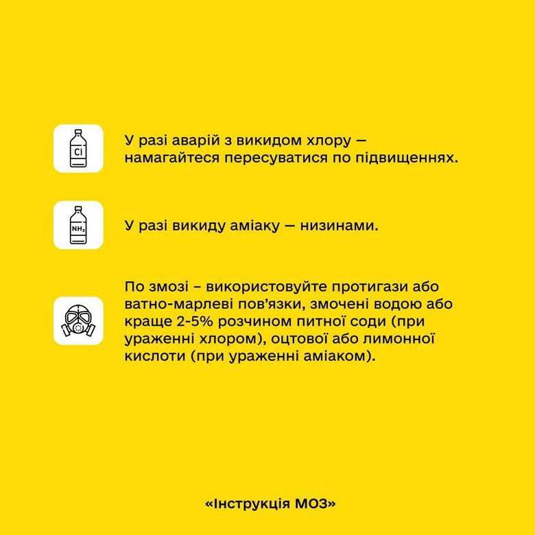 Як діяти у разі хімічної атаки: Рекомендації МОЗ 03