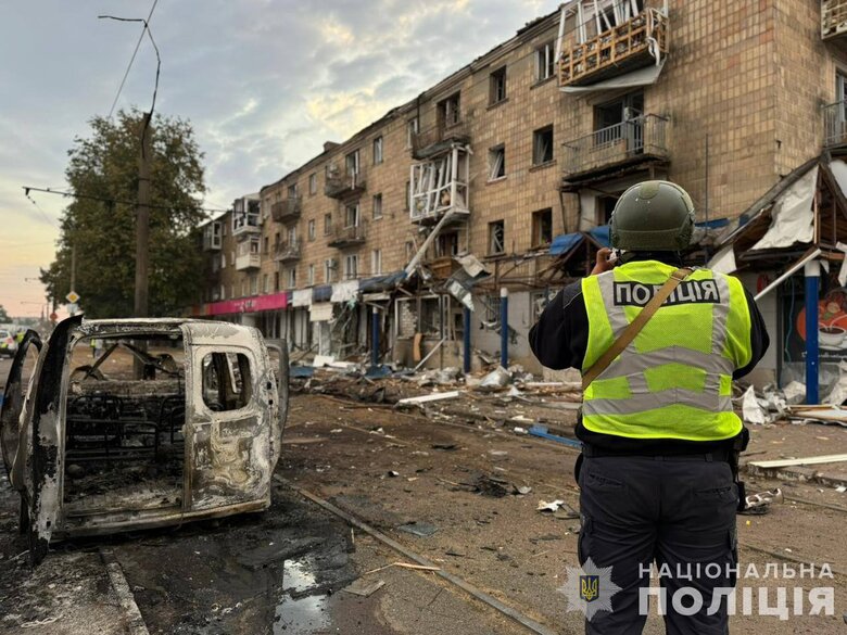 Наслідки удару шахедами по Конотопу на Сумщині 12 вересня 2024 року