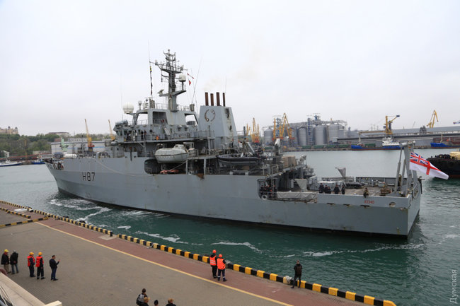 British reconnaissance ship Echo H87 enters Odesa port 05