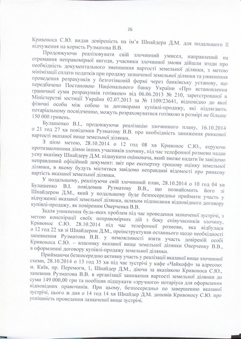 Charges against NABU Director Kryvonos: full text
