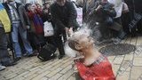 В Киеве разбили бюст Сталина. ФОТОрепортаж