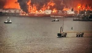 Ust-Luga in Russia is burning after drone attacks - satellite images