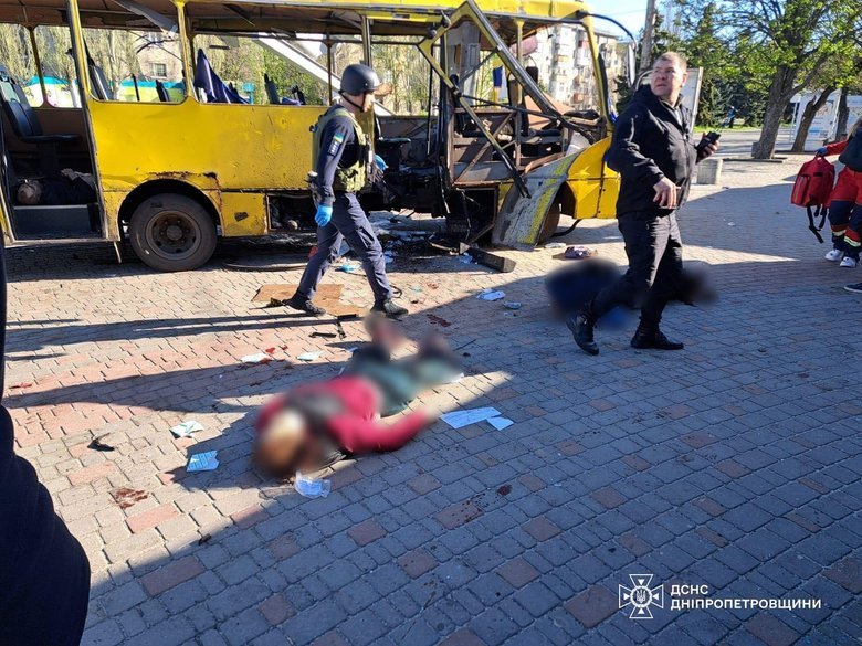 удар по маршрутці у Нікополі
