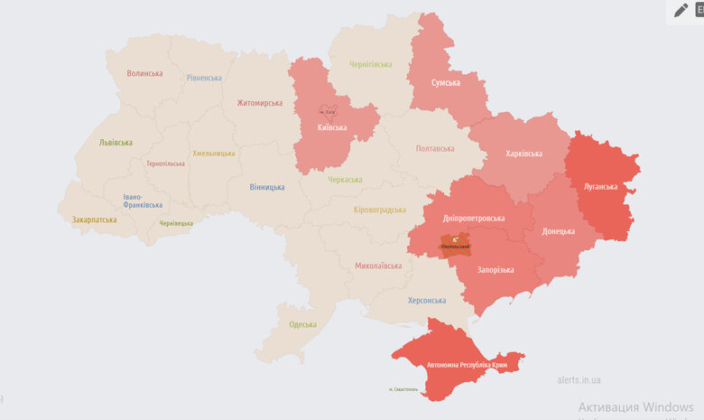 У Києві та на Київщині - відбій тривоги. Однак у низці областей загроза залишається 01