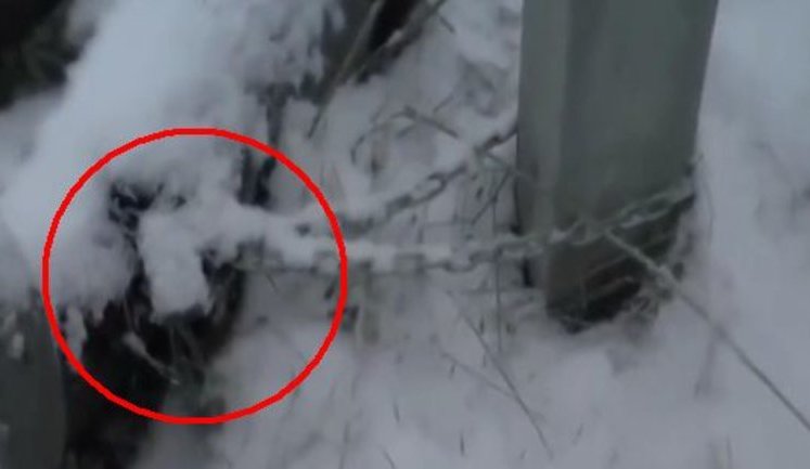 Окупанти прив'язали ланцюгом до стовпа свого гранатометника, щоб той не дезертирував. Він замерз на смерть. ВIДЕО