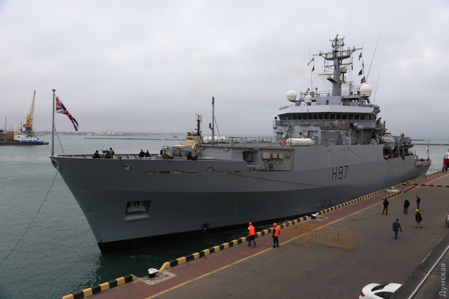 British reconnaissance ship Echo H87 enters Odesa port 08