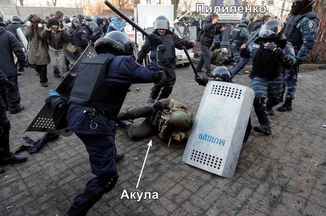 Полковника Пилипенка, який бив майданівців у 2014 році, призначено заступником начальника Академії Нацгвардії, а в 2016-му було нагороджено орденом Богдана Хмельницького 08
