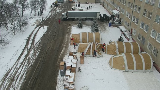 Развертывание мобильного госпиталя ГСЧС для оказания помощи больным COVID-19 в Ивано-Франковской области 02