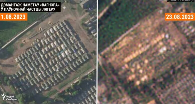 У Білорусі активно демонтують табір ПВК Вагнер 02