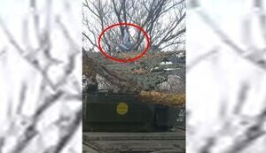 Two Russian kamikaze drones became entangled in camouflage net and could not destroy Ukrainian tank. VIDEO