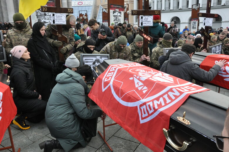 Із чотирма бійцями диверсійної групи Братства, які загинули на Брянщині в грудні 2022 року, попрощалися у Києві 23