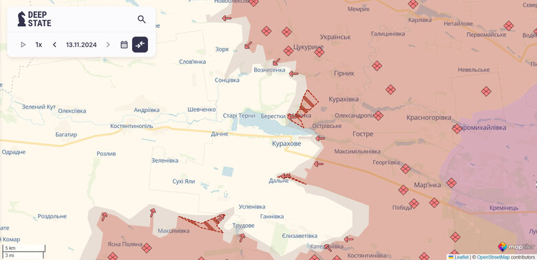 Росіяни захоплюють території навколо Курахового